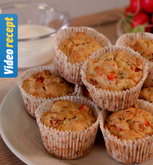 Slani muffini sa šunkom i povrćem