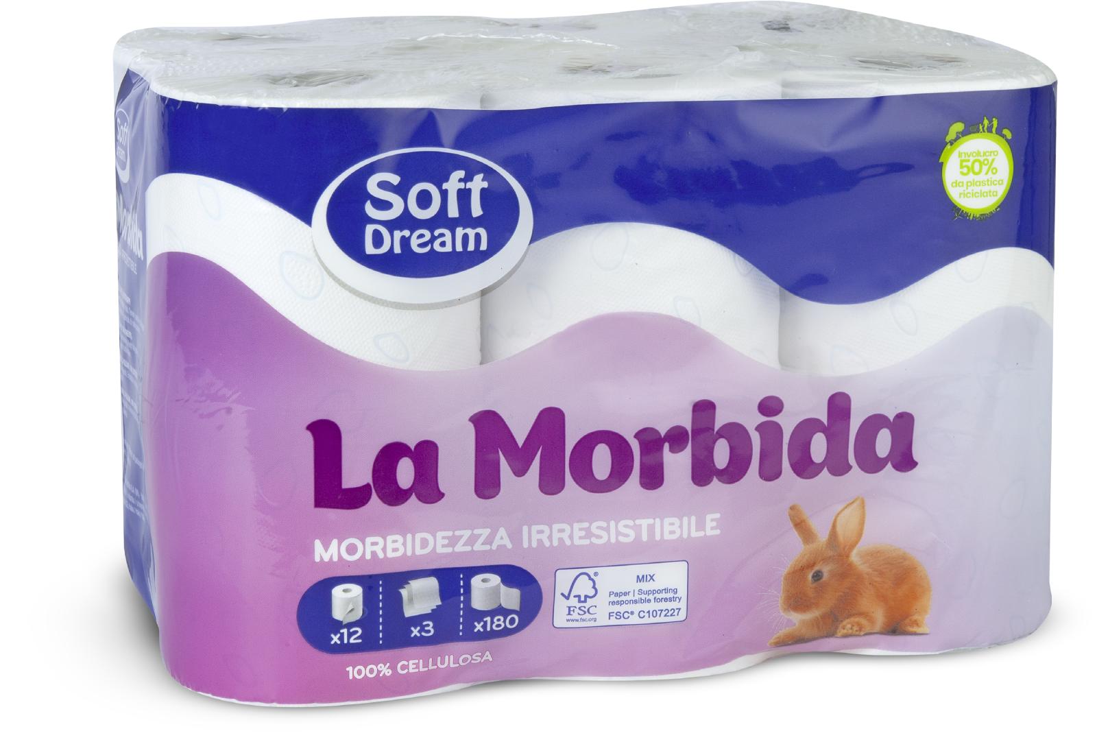 TOALETNI PAPIR
3 SLOJA,
180 LISTOVA,
12 ROLA